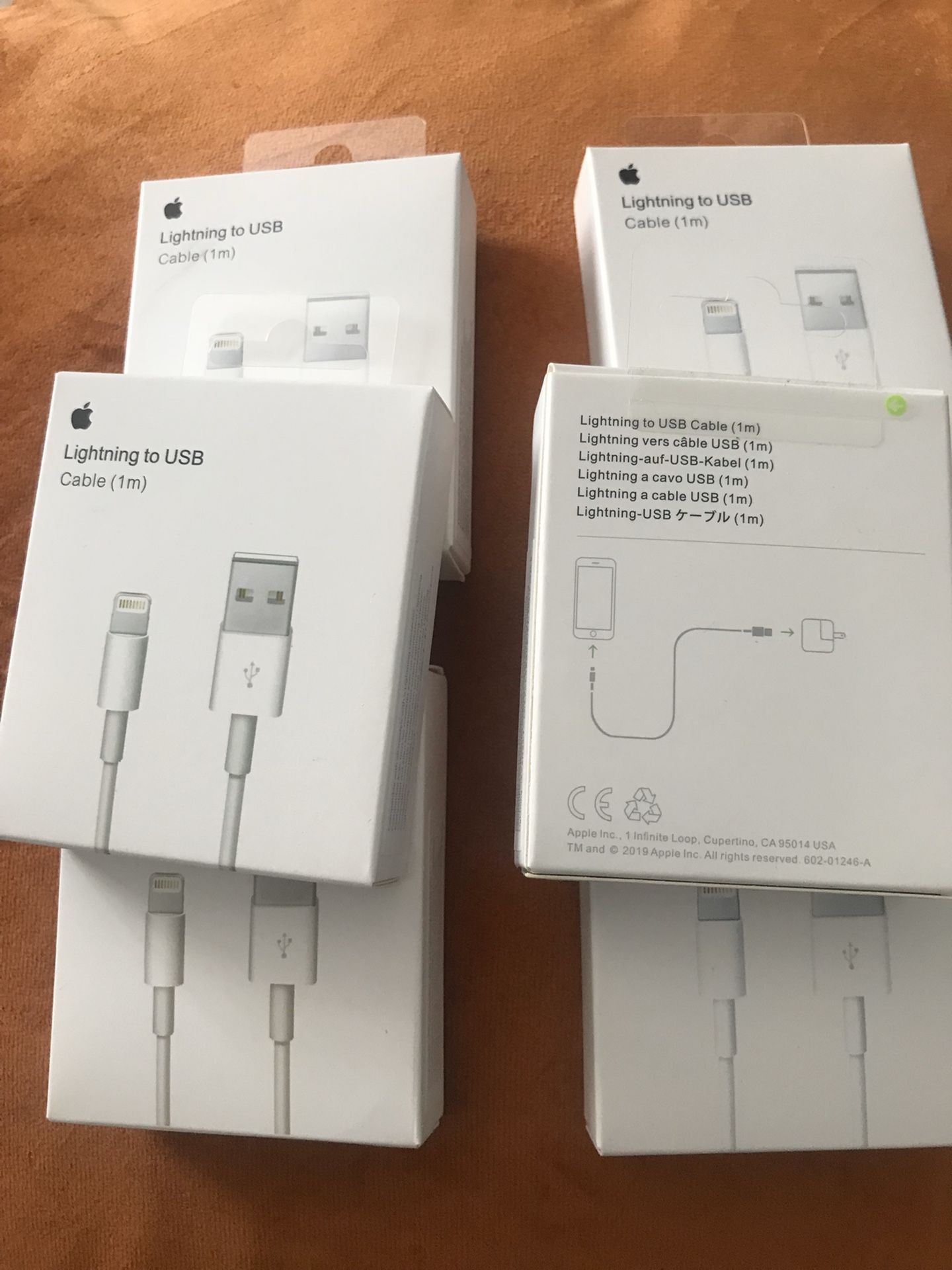 5 Original iPhone Apple Chargers 1m