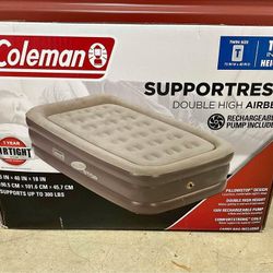 Coleman SupportRest Pillowstop Double-High Twin Airbed with Pump