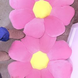 2 Large Flower Throw Pillows 