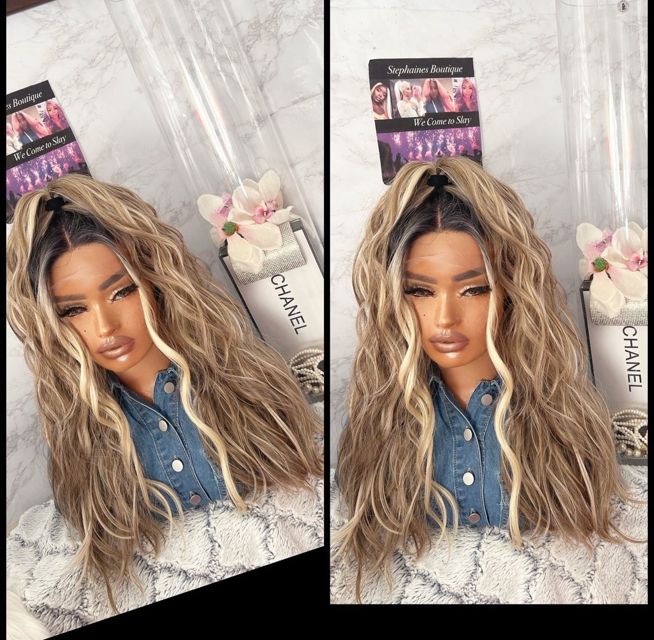 Human Hair Blended Lace Front Wig 