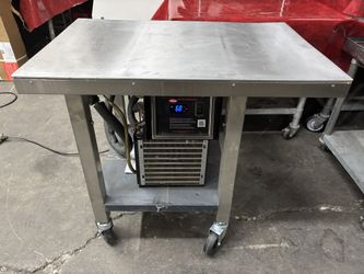 36” X 24” Frost Top Ice Cream Cold Stone Frozen Slab Prep Surface Hatch Refrigerated Cold Counter Top Drop In With Compressor Complete System 
