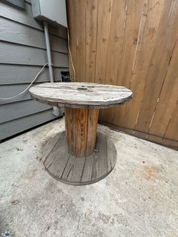 Vintage Wooden Cable Spool – Sturdy DIY Bistro/Patio Table