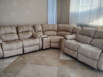 Leather sectional couch