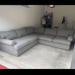 *DELIVERY* Deep Large Grey Cindy Crawford 3 Piece L Shaped Sectional Sofa 