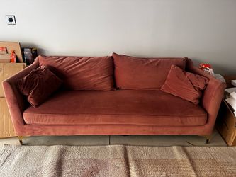 Mid Century Modern Velvet Sofa