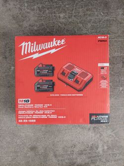 New Milwaukee FORGE 8.0 Ah Batteries with Dual Bay RAPID Charger M18