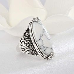 Beautiiful White Stine Silver Plated Fashion Ring