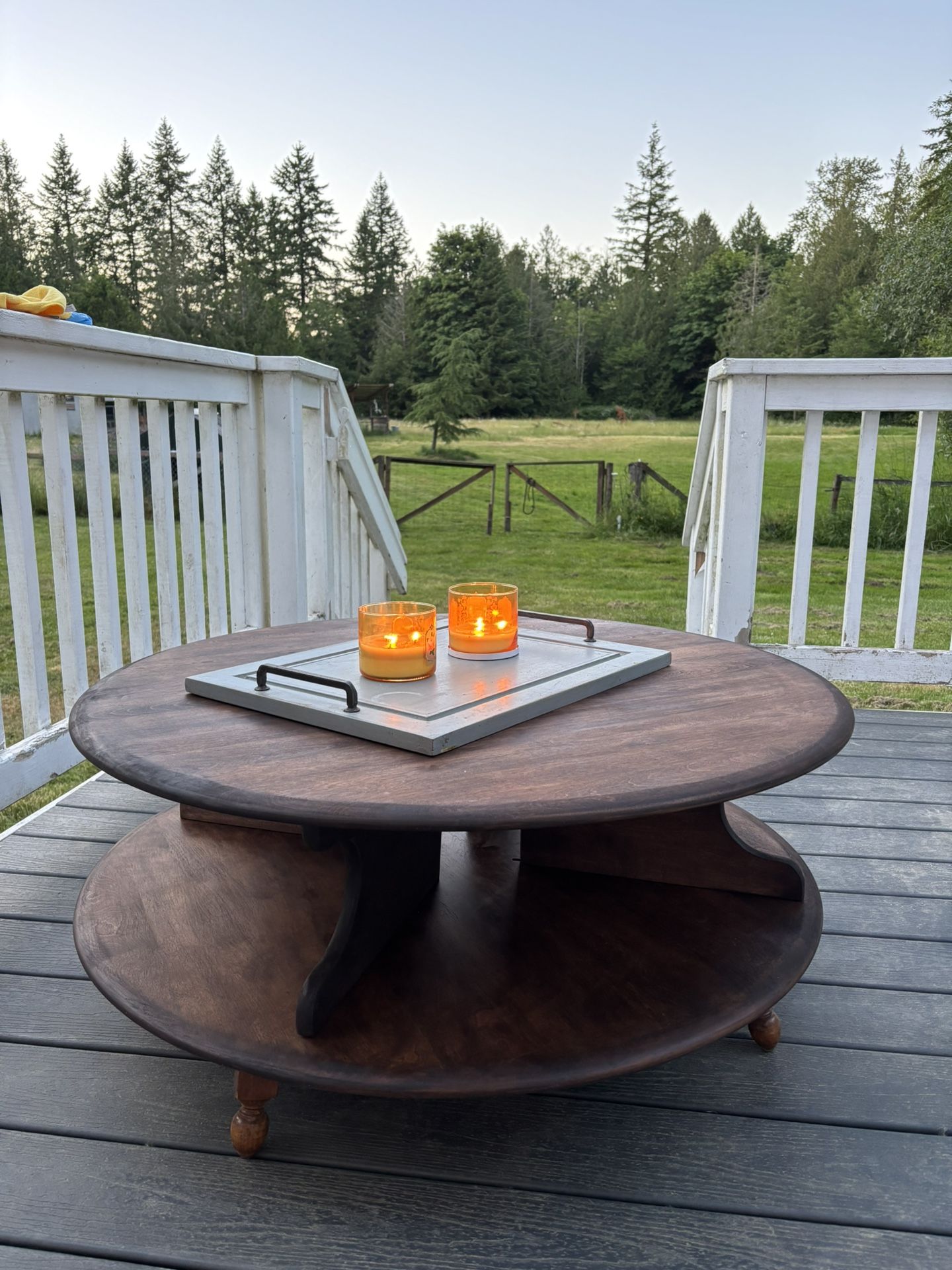 Refurbished Rotating Antique Coffee Table