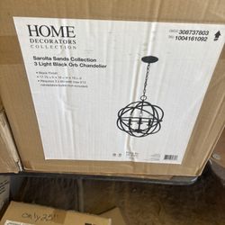 Saralota Sands 3 Light Black Orb Chandeelier