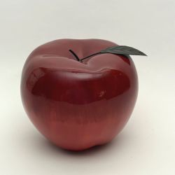 Large Ceramic Red Apple Tabletop Decor 9" x 9"