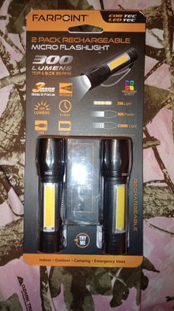 350 Lumens 2 Pack Flashlight Set New