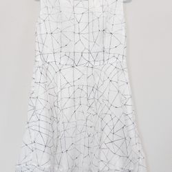 White Dress with Geometric Pattern