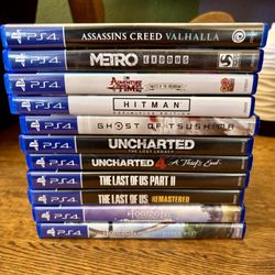 Instant Collection! Lot of 10 PS4 Games (Ghost Of Tsushima, Horizon Zero Dawn, The Last Of Us, and Part II, and More)