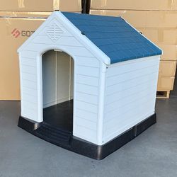 New in box $105 Plastic Dog House Large Size Pet Indoor Outdoor All Weather Shelter Cage Kennel 36x36x39” 
