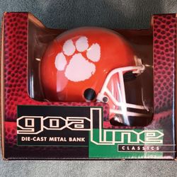 Die Cast Clemson Tiger Helmet Bank