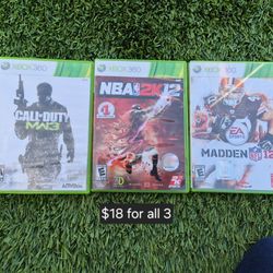 Xbox 360 lot - MW3, NBA 2K12, Madden 12