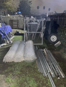 80ft chain link fence with gates and poles