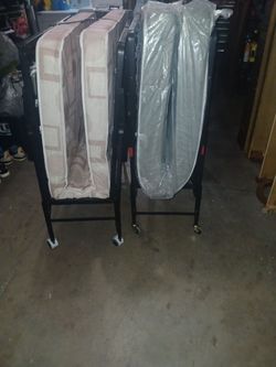 Fold up bed with wheels twin size $60
