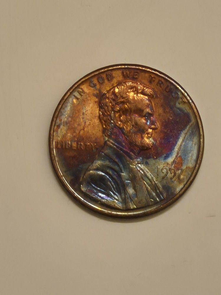 1997 No Mint DDO Natural Toning Lincoln Penny: