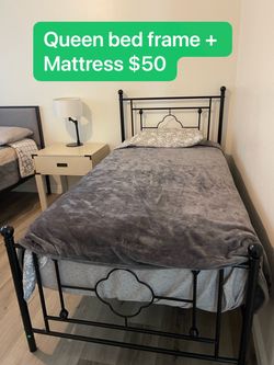 2 twin bed frame+ mattress for sale!