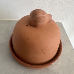 Terra cotta garlic roaster