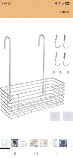 Antrader Hanging Shower Rack,Stainless Steel Hook On Hanging Storage Basket
Detachable Single Layer Shelf, Rust Resistant Wire Organizer Caddy,For Bat
