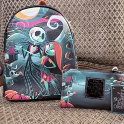 Disney Nightmare Before Christmas Mini Backpack With Wallet