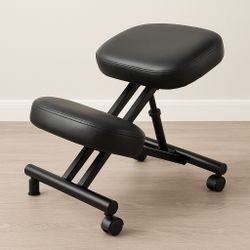 Ergonomic Black Kneeling Chair – Adjustable Posture-Boosting Desk Stool