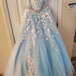 Special Price Party Dress Blue Color High Quality Available 
