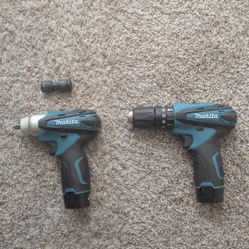 Makita TW100D Impact Wrench & HP330D Hammer Drill/Driver 10.8V Set