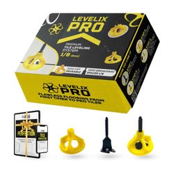 Tile Leveling System 1/8 - Flooring tools & Tile spacers - Complete starter Kit, 250 Breakaway Spacers & 100 Reusable Caps - For Professionals & DIY P