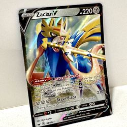 Zacian V 138/202 Pokemon Sword Shield Holo Ultra Rare TCG Card LP