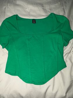 Green crop top