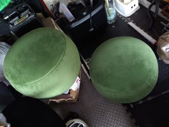 Green Round Bin Sit Have Two