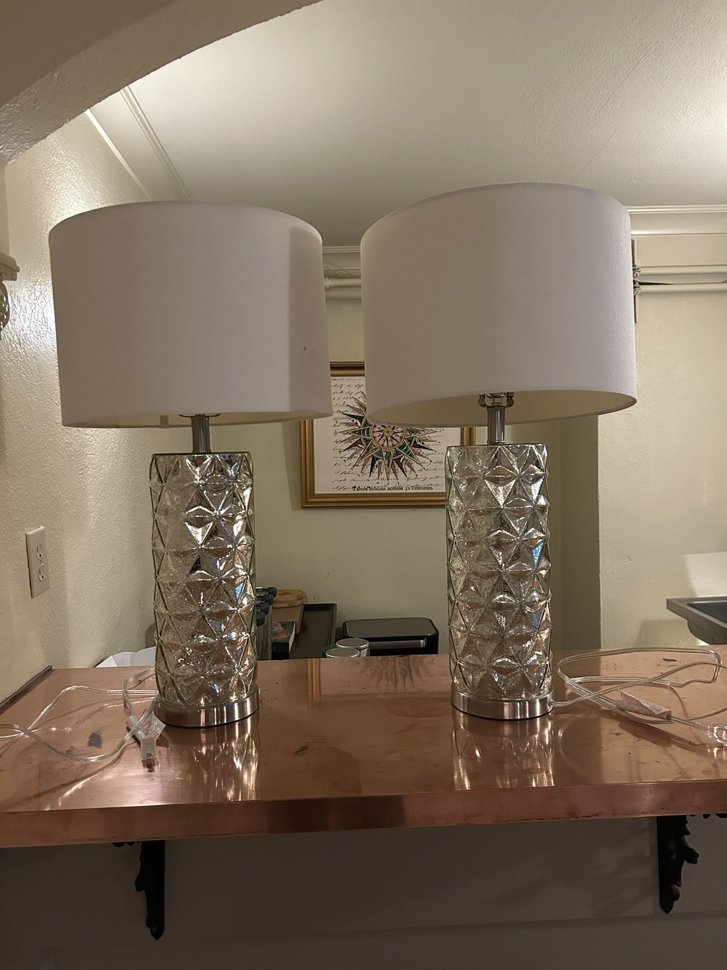 Pair Of Silver Lamps