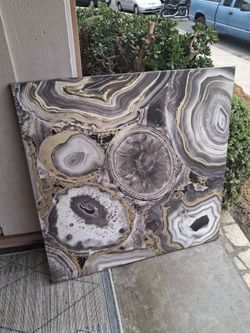 Large Agate Geode Canvas Wall Art