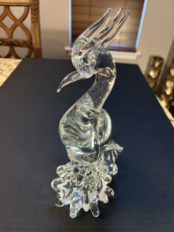 beautiful glass sculpture   - BIRD OF PARADISE SCULPTURE 