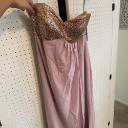 Strapless Sequin Pink Dress Size 12 OBO