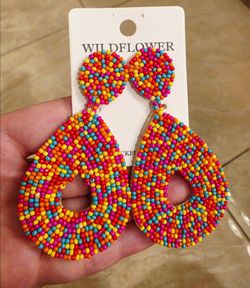 Wildflower Multicolor Beaded Teardrop Earrings