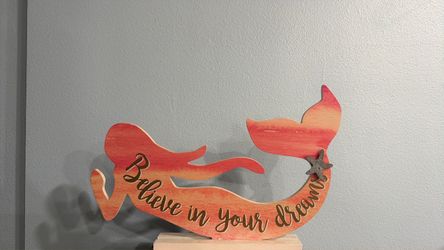 Wooden Mermaid Decorative Sign