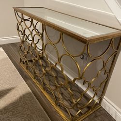 Occasional Table - Gold Accent With Mirror Top