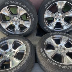 (4)20inch Charcoal/Silver Dodge Ram 1500 Factory Wheels/Tires (6 X5.5)