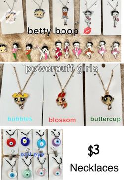 Betty Boop, Powerpuff Girls, & Evil Eye Necklaces