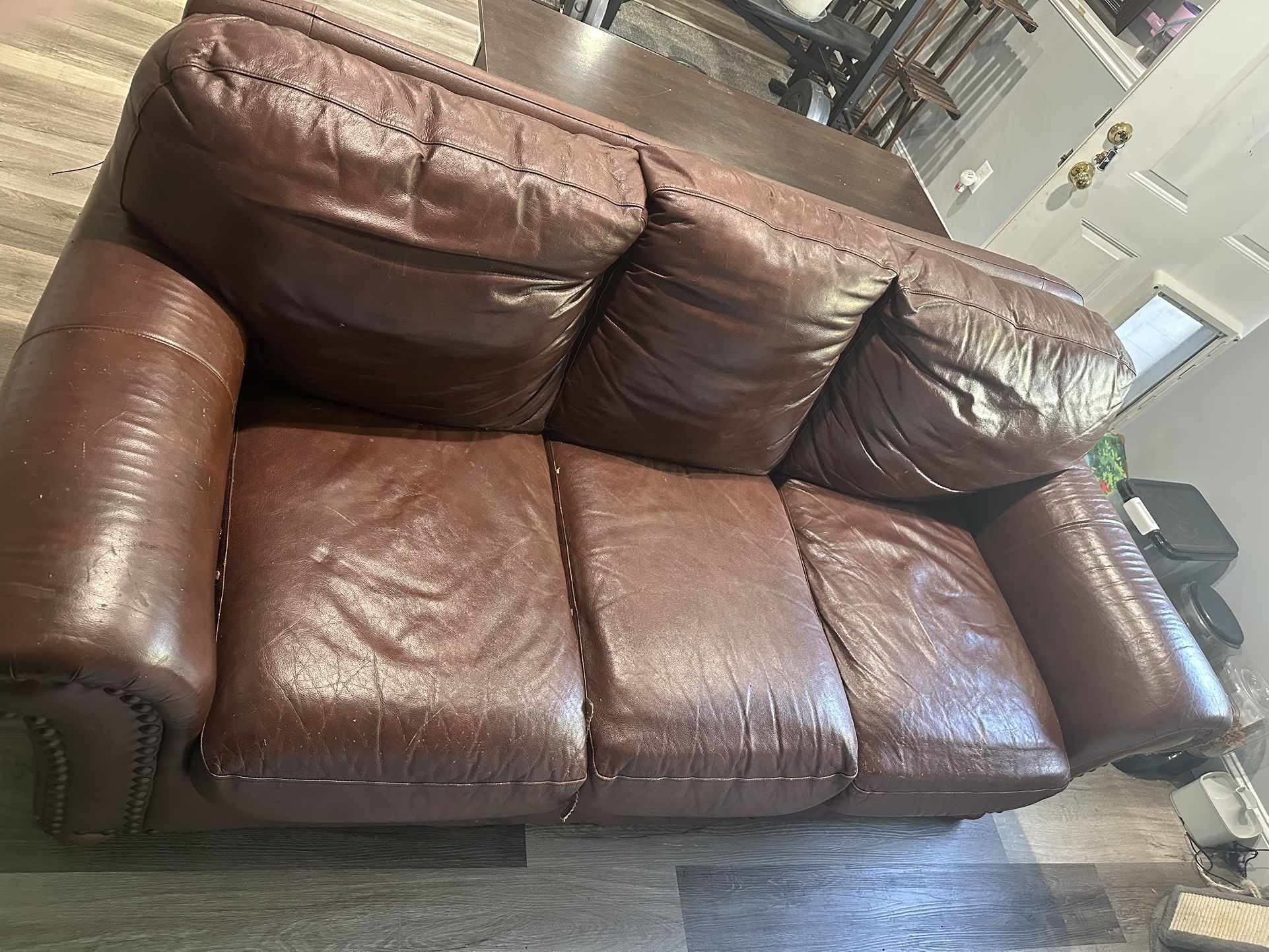 Brown Leather Couch