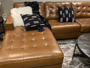 Baskove Auburn Leather LAF Sectional