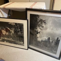 2 vintage Ansel Adams photos large and framed