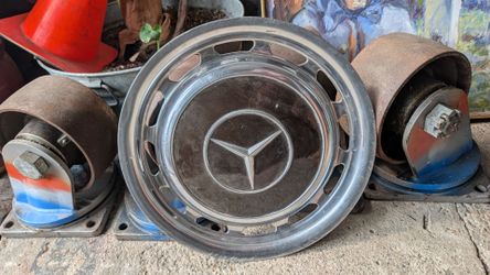 4) 14" Mercedes hubcaps benz hub cap set wheel coverings please read