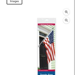 Annin Tangle Free 6' Aluminum Flagpole with 2 Position Nylon Bracket and Silver Ball Ornament. ( NO FLAG)