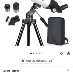 Telescopes for Adults Astronomy, 80mm Aperture 600mm Refractor Telescope for Kids & Beginners, Compact and Portable Travel Telescopio with Backpack
