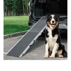 New Panther Armor Foldable Aluminum Dog Ramp, Large Size, Foldable Pet Ramp for Car, Portable, Heavy-Duty Ramp for Small and Large Dogs up to 240lbs, 